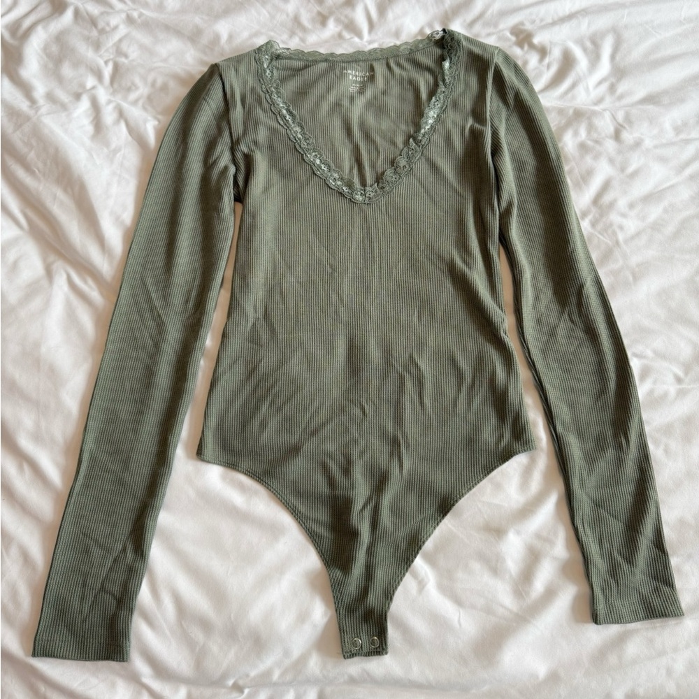 American Eagle Outfitters Olive Green Bodysuit